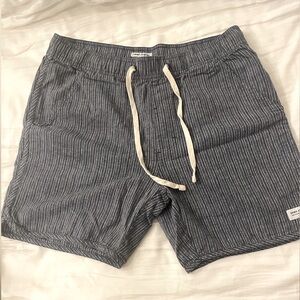 Banks Journal Pathway Stripe Walkshort- Size 34 Waist- Blue/Grey Stripe